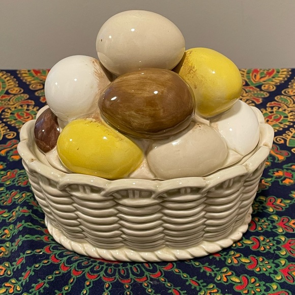 Vintage Armbee made in Japan ceramic egg basket with lid. EUC!! - Picture 14 of 16